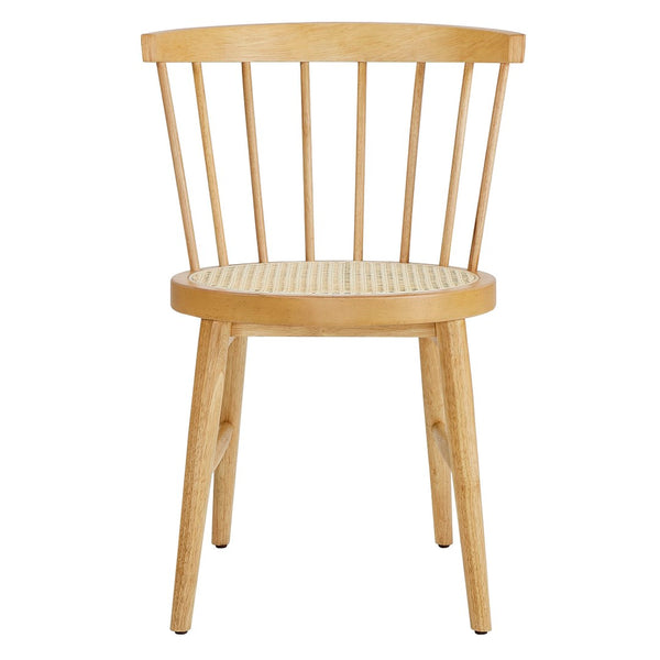 Modway Furniture Lykke Curved Spindle Back Dining Chairs Set of 2 - Modern Farmhouse Style for Comfort and Durability Natural EEI-7350-NAT