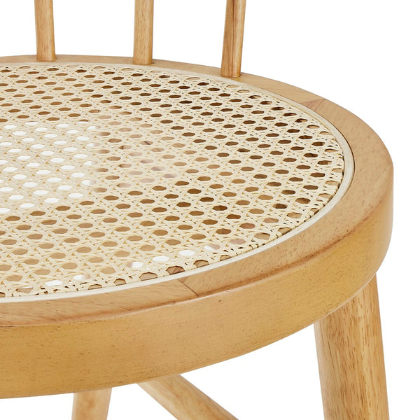 Modway Furniture Lykke Curved Spindle Back Dining Chairs Set of 2 - Modern Farmhouse Style for Comfort and Durability Natural EEI-7350-NAT