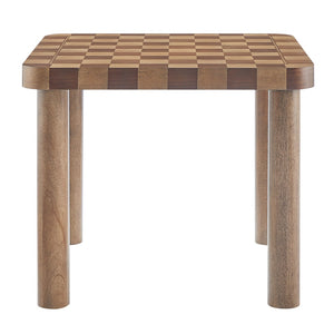 Modway Furniture Oscar 36 Inch Square Checkered Dining Table - Vintage-Inspired Design for Stylish Dining Spaces Walnut and Dark Walnut EEI-7351-DWC