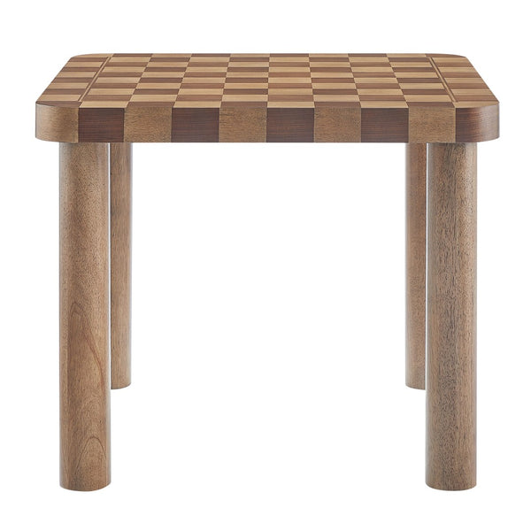 Modway Furniture Oscar 36 Inch Square Checkered Dining Table - Vintage-Inspired Design for Stylish Dining Spaces Walnut and Dark Walnut EEI-7351-DWC