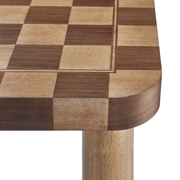 Modway Furniture Oscar 36 Inch Square Checkered Dining Table - Vintage-Inspired Design for Stylish Dining Spaces Walnut and Dark Walnut EEI-7351-DWC