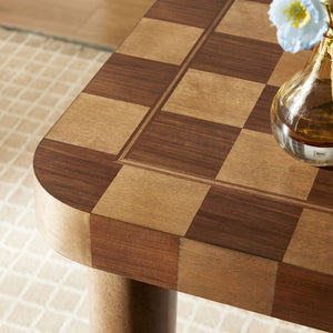 Modway Furniture Oscar 36 Inch Square Checkered Dining Table - Vintage-Inspired Design for Stylish Dining Spaces Walnut and Dark Walnut EEI-7351-DWC