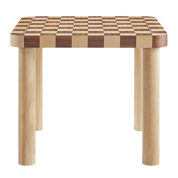 Modway Furniture Oscar 36 Inch Square Checkered Dining Table - Vintage-Inspired Design for Stylish Dining Spaces Oak and Walnut EEI-7351-OWC