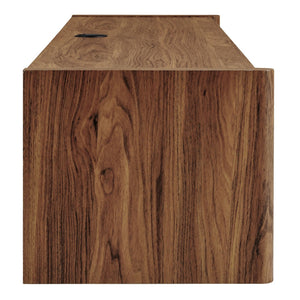 Modway Furniture Emric 71" Floating Wall-Mounted TV Cabinet - Modern Walnut Media Stand with Sleek Storage Solutions EEI-7352-WAL