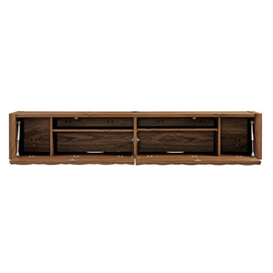 Modway Furniture Emric 71" Floating Wall-Mounted TV Cabinet - Modern Walnut Media Stand with Sleek Storage Solutions EEI-7352-WAL