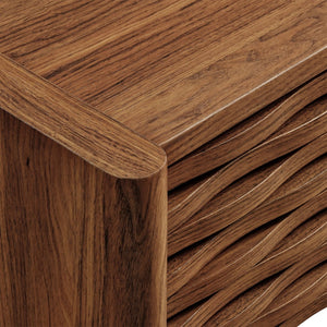 Modway Furniture Emric 71" Floating Wall-Mounted TV Cabinet - Modern Walnut Media Stand with Sleek Storage Solutions EEI-7352-WAL