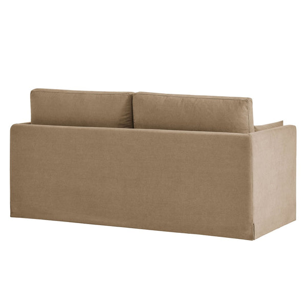 Modway Furniture Wellfleet Modway Slipcovered Loveseat with Down Blend Cushions and Tailored Piping Almond EEI-7356-ALM