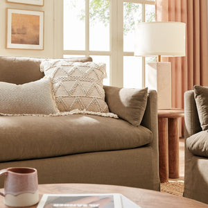 Modway Furniture Wellfleet Modway Slipcovered Loveseat with Down Blend Cushions and Tailored Piping Almond EEI-7356-ALM