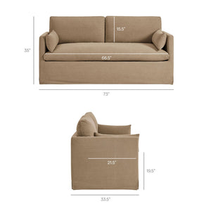 Modway Furniture Wellfleet Modway Slipcovered Loveseat with Down Blend Cushions and Tailored Piping Almond EEI-7356-ALM