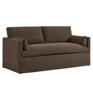 Modway Furniture Wellfleet Modway Slipcovered Loveseat with Down Blend Cushions and Tailored Piping Cocoa EEI-7356-COA