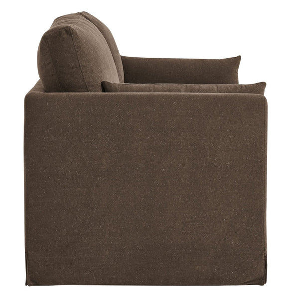 Modway Furniture Wellfleet Modway Slipcovered Loveseat with Down Blend Cushions and Tailored Piping Cocoa EEI-7356-COA