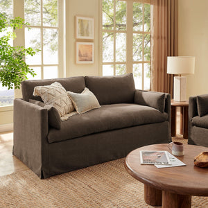 Modway Furniture Wellfleet Modway Slipcovered Loveseat with Down Blend Cushions and Tailored Piping Cocoa EEI-7356-COA