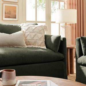 Modway Furniture Wellfleet Modway Slipcovered Loveseat with Down Blend Cushions and Tailored Piping Sage EEI-7356-SGE