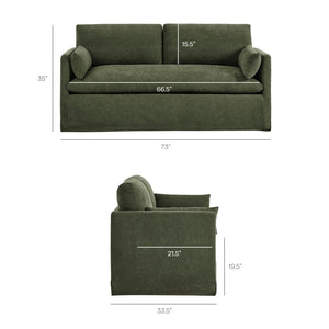 Modway Furniture Wellfleet Modway Slipcovered Loveseat with Down Blend Cushions and Tailored Piping Sage EEI-7356-SGE