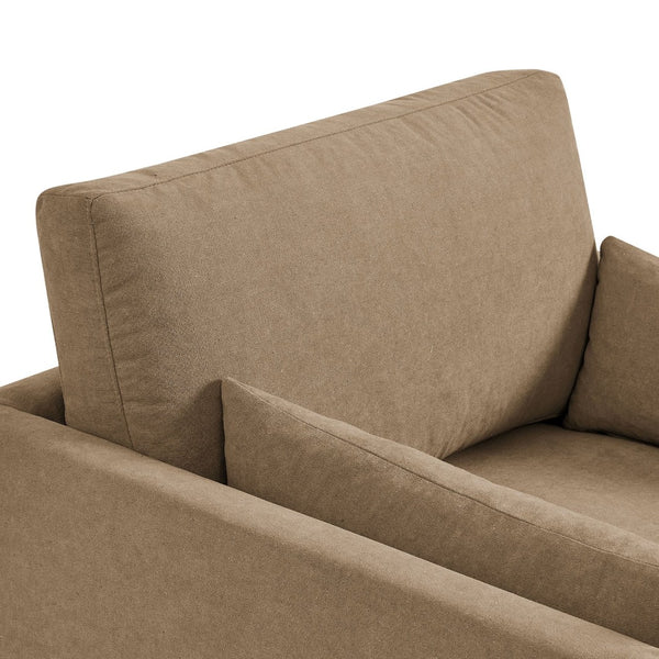 Modway Furniture Wellfleet Modway Slipcovered Armchair with Down Blend Cushion and French Piping Trim Almond EEI-7357-ALM