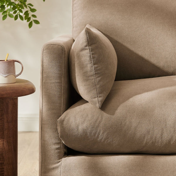 Modway Furniture Wellfleet Modway Slipcovered Armchair with Down Blend Cushion and French Piping Trim Almond EEI-7357-ALM