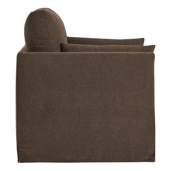 Modway Furniture Wellfleet Modway Slipcovered Armchair with Down Blend Cushion and French Piping Trim Cocoa EEI-7357-COA