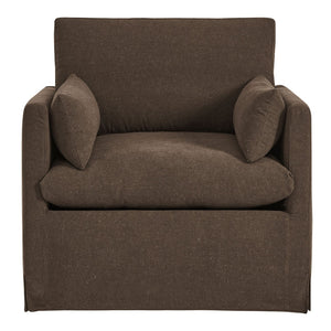 Modway Furniture Wellfleet Modway Slipcovered Armchair with Down Blend Cushion and French Piping Trim Cocoa EEI-7357-COA