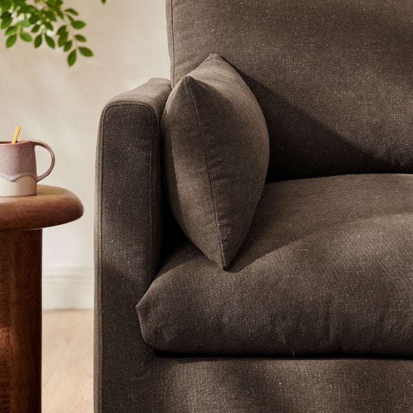 Modway Furniture Wellfleet Modway Slipcovered Armchair with Down Blend Cushion and French Piping Trim Cocoa EEI-7357-COA