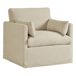Modway Furniture Wellfleet Modway Slipcovered Armchair with Down Blend Cushion and French Piping Trim Linen EEI-7357-LIN
