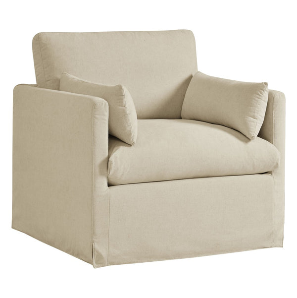 Modway Furniture Wellfleet Modway Slipcovered Armchair with Down Blend Cushion and French Piping Trim Linen EEI-7357-LIN