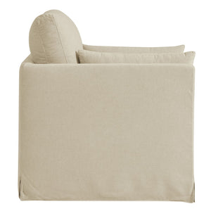 Modway Furniture Wellfleet Modway Slipcovered Armchair with Down Blend Cushion and French Piping Trim Linen EEI-7357-LIN