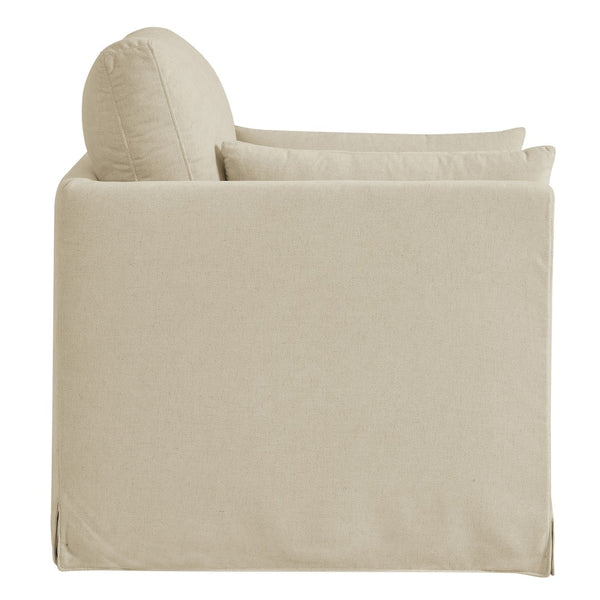 Modway Furniture Wellfleet Modway Slipcovered Armchair with Down Blend Cushion and French Piping Trim Linen EEI-7357-LIN