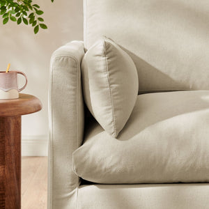 Modway Furniture Wellfleet Modway Slipcovered Armchair with Down Blend Cushion and French Piping Trim Linen EEI-7357-LIN