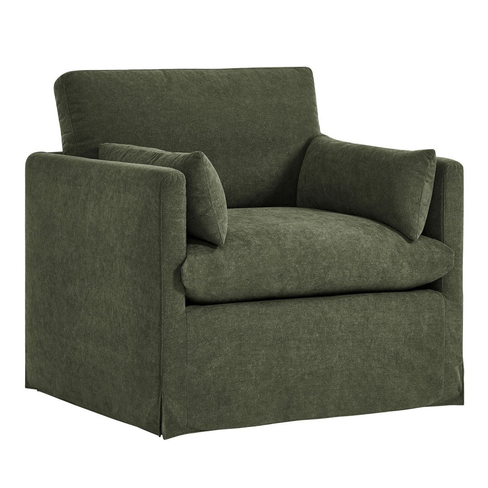 Modway Furniture Wellfleet Modway Slipcovered Armchair with Down Blend Cushion and French Piping Trim Sage EEI-7357-SGE
