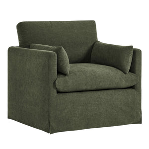 Modway Furniture Wellfleet Modway Slipcovered Armchair with Down Blend Cushion and French Piping Trim Sage EEI-7357-SGE