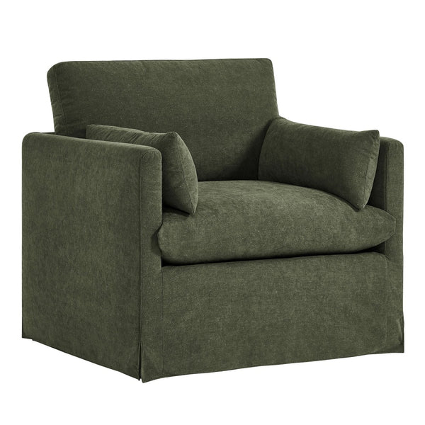 Modway Furniture Wellfleet Modway Slipcovered Armchair with Down Blend Cushion and French Piping Trim Sage EEI-7357-SGE