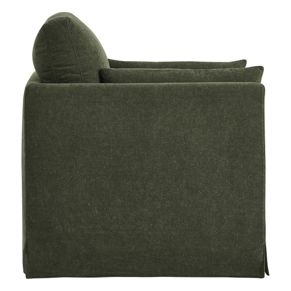 Modway Furniture Wellfleet Modway Slipcovered Armchair with Down Blend Cushion and French Piping Trim Sage EEI-7357-SGE