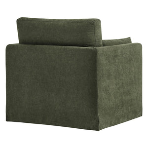 Modway Furniture Wellfleet Modway Slipcovered Armchair with Down Blend Cushion and French Piping Trim Sage EEI-7357-SGE