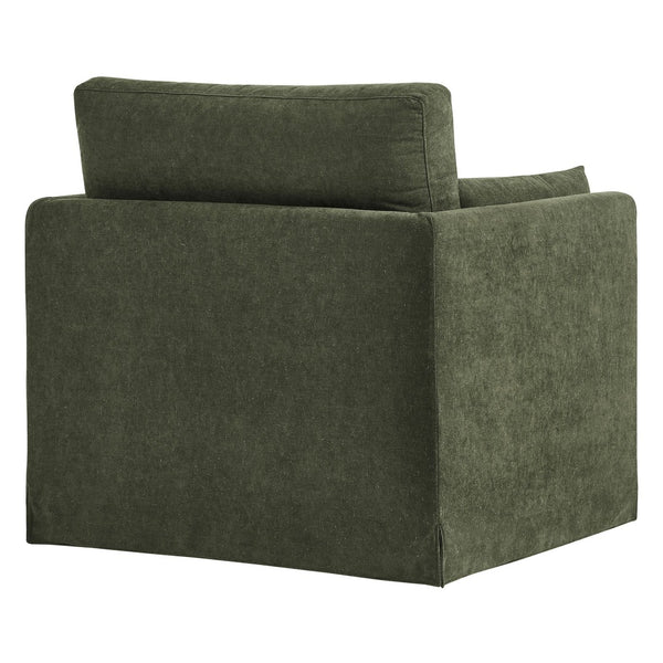 Modway Furniture Wellfleet Modway Slipcovered Armchair with Down Blend Cushion and French Piping Trim Sage EEI-7357-SGE