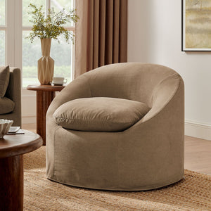 Modway Furniture Sadie Modway Slipcover Accent Chair with Down Cushion and Sinuous Spring Support Almond EEI-7358-ALM