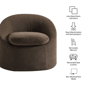 Modway Furniture Sadie Modway Slipcover Accent Chair with Down Cushion and Sinuous Spring Support Cocoa EEI-7358-COA