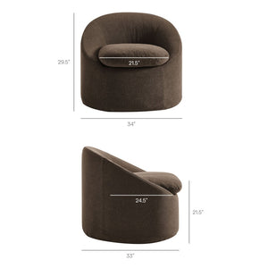 Modway Furniture Sadie Modway Slipcover Accent Chair with Down Cushion and Sinuous Spring Support Cocoa EEI-7358-COA