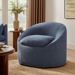 Modway Furniture Sadie Modway Slipcover Accent Chair with Down Cushion and Sinuous Spring Support Denim EEI-7358-DEN