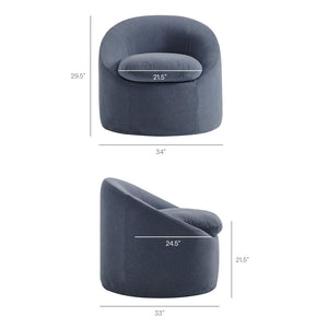 Modway Furniture Sadie Modway Slipcover Accent Chair with Down Cushion and Sinuous Spring Support Denim EEI-7358-DEN