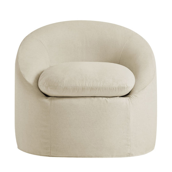 Modway Furniture Sadie Modway Slipcover Accent Chair with Down Cushion and Sinuous Spring Support Linen EEI-7358-LIN