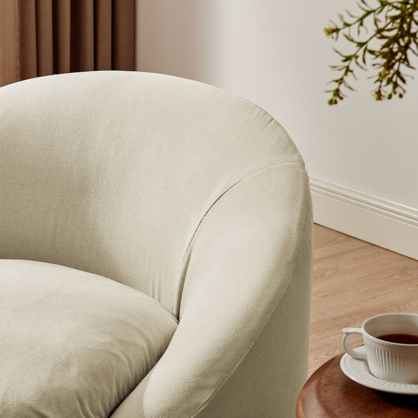 Modway Furniture Sadie Modway Slipcover Accent Chair with Down Cushion and Sinuous Spring Support Linen EEI-7358-LIN
