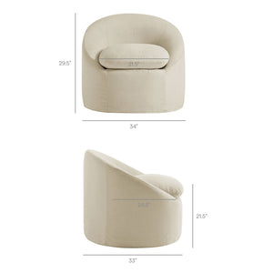 Modway Furniture Sadie Modway Slipcover Accent Chair with Down Cushion and Sinuous Spring Support Linen EEI-7358-LIN