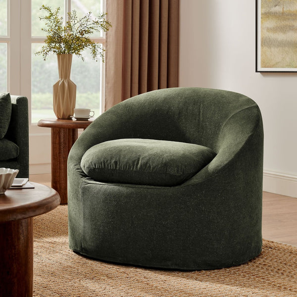 Modway Furniture Sadie Modway Slipcover Accent Chair with Down Cushion and Sinuous Spring Support Sage EEI-7358-SGE