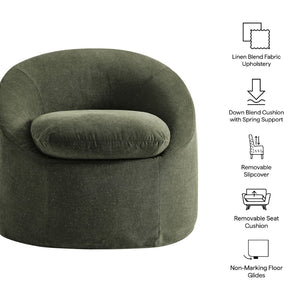 Modway Furniture Sadie Modway Slipcover Accent Chair with Down Cushion and Sinuous Spring Support Sage EEI-7358-SGE