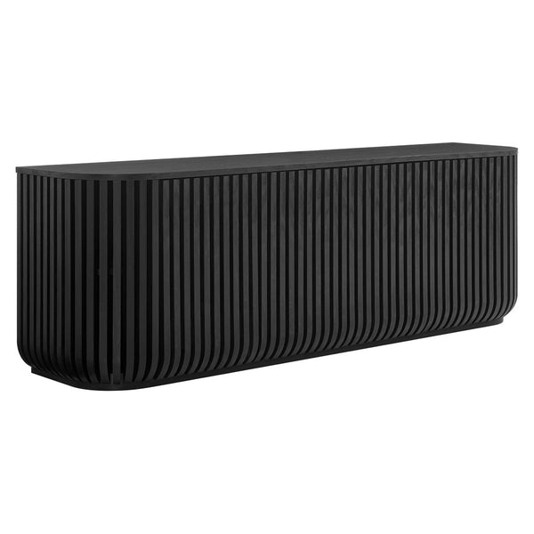 Modway Furniture Fortitude Modway Fluted Curved Sideboard Low Profile Buffet with Push Open Doors EEI-7359-BLK