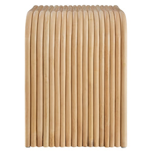 Modway Furniture Eve Curved Rattan Side Table - Stylish Boho Accent for Living Room, Patio, or Bedroom Decor Natural EEI-7361-NAT