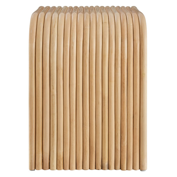 Modway Furniture Eve Curved Rattan Side Table - Stylish Boho Accent for Living Room, Patio, or Bedroom Decor Natural EEI-7361-NAT