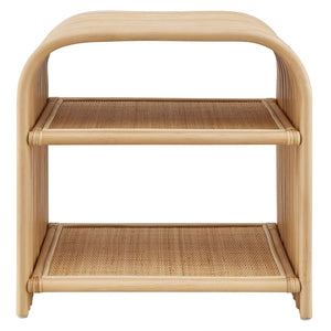 Modway Furniture Eve Curved Rattan Side Table - Stylish Boho Accent for Living Room, Patio, or Bedroom Decor Natural EEI-7361-NAT