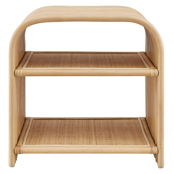 Modway Furniture Eve Curved Rattan Side Table - Stylish Boho Accent for Living Room, Patio, or Bedroom Decor Natural EEI-7361-NAT