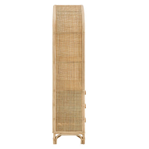 Modway Furniture Jane 71 Inch Tall Arched Rattan Bookshelf by Modway - Handcrafted Storage Solution for Stylish Spaces Natural EEI-7362-NAT